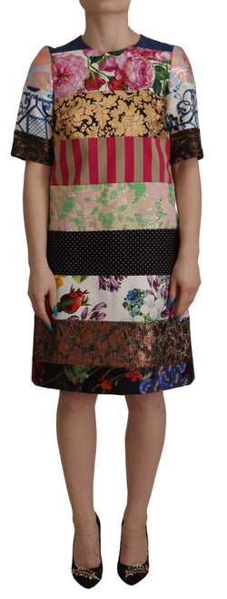 Patchwork Sheath Mini Dress - Multicolor Elegance Dolce & Gabbana