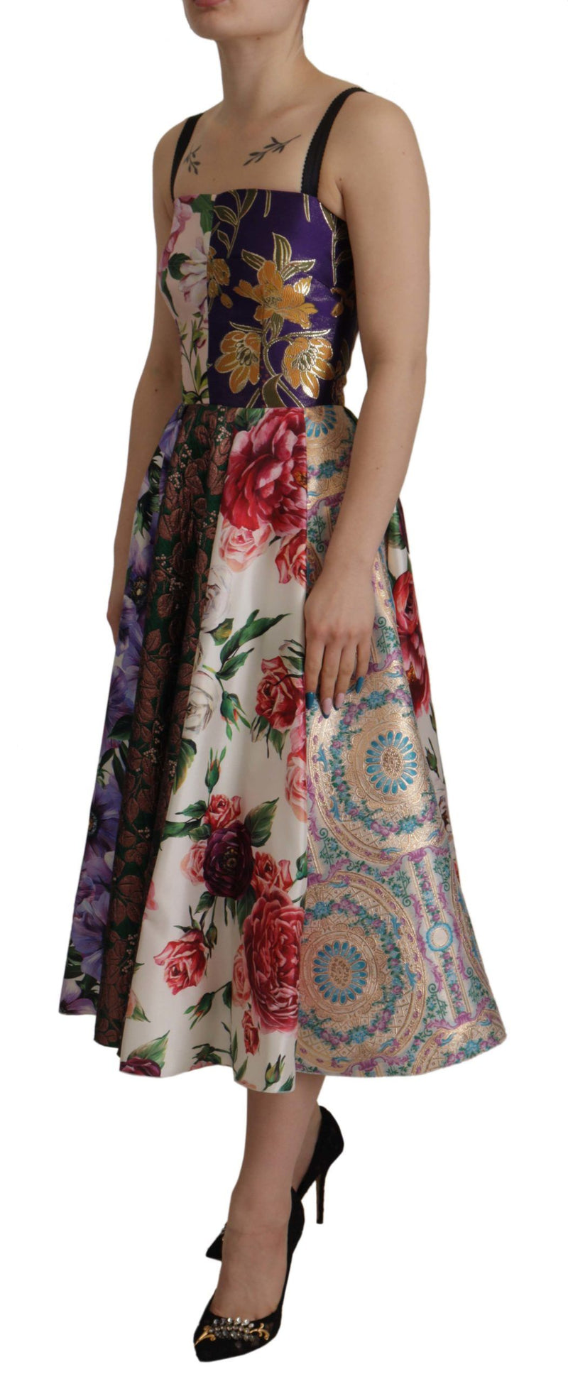 Patchwork Elegance Silk Blend Dress Dolce & Gabbana