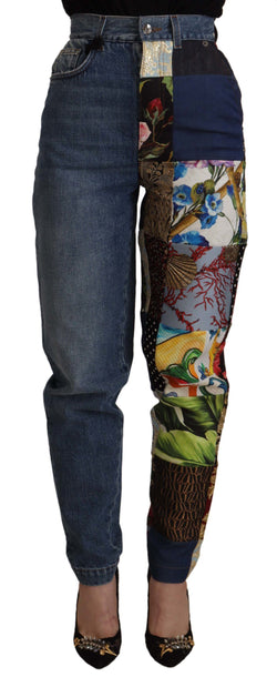 Patchwork Jacquard Denim Relaxed Jeans Dolce & Gabbana