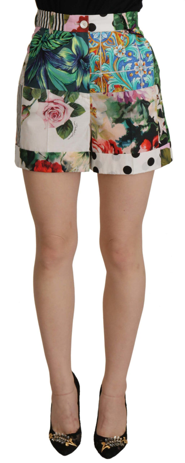 Floral High Waist Hot Pants Shorts Dolce & Gabbana