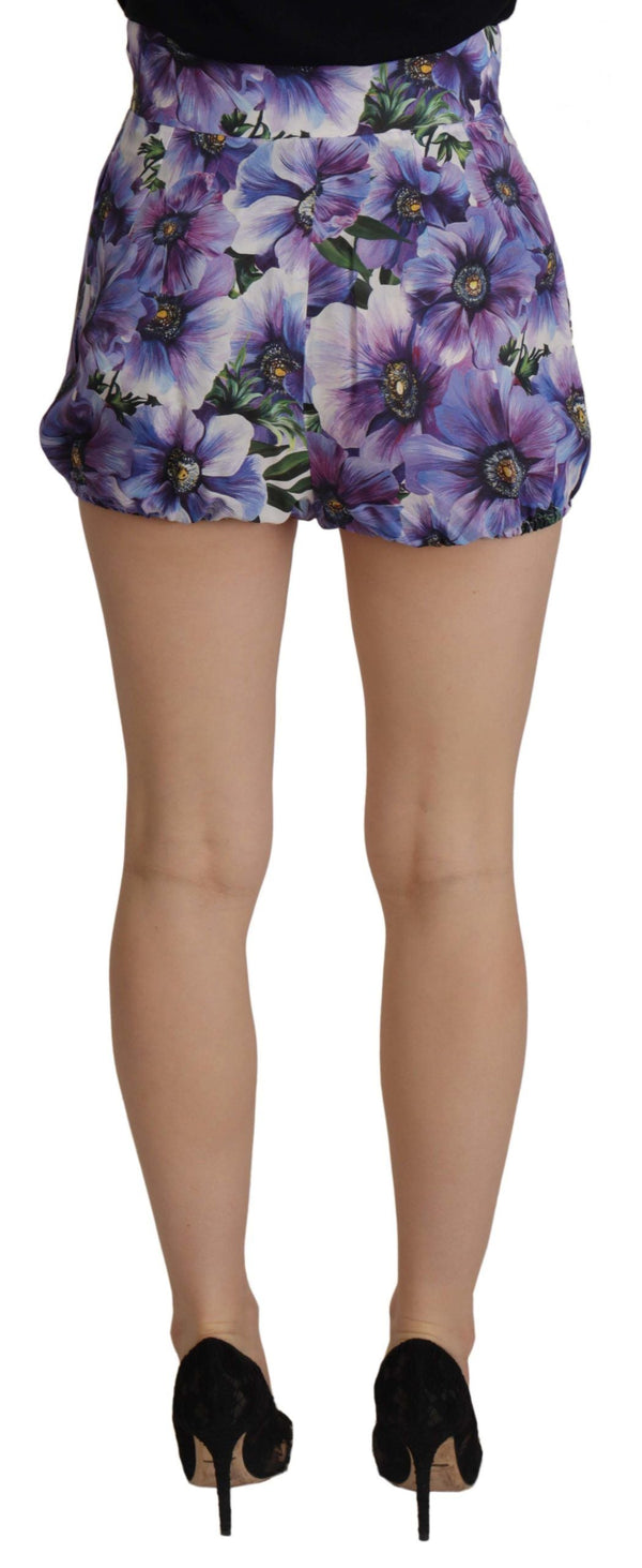 Elegant Floral High Waist Designer Shorts Dolce & Gabbana