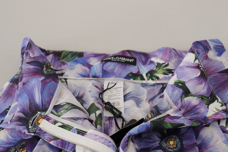 Elegant Floral High Waist Designer Shorts Dolce & Gabbana