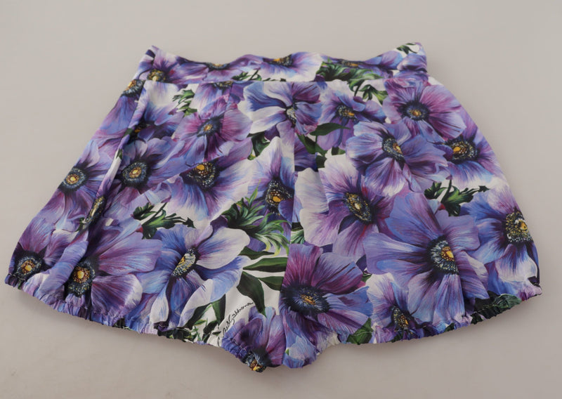 Elegant Floral High Waist Designer Shorts Dolce & Gabbana
