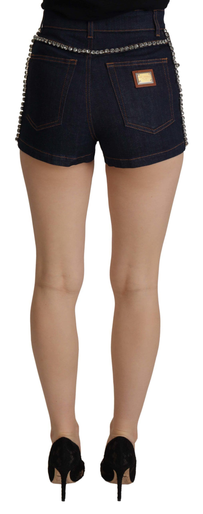 Chic High Waist Hot Pants Shorts with Crystal Detailing Dolce & Gabbana