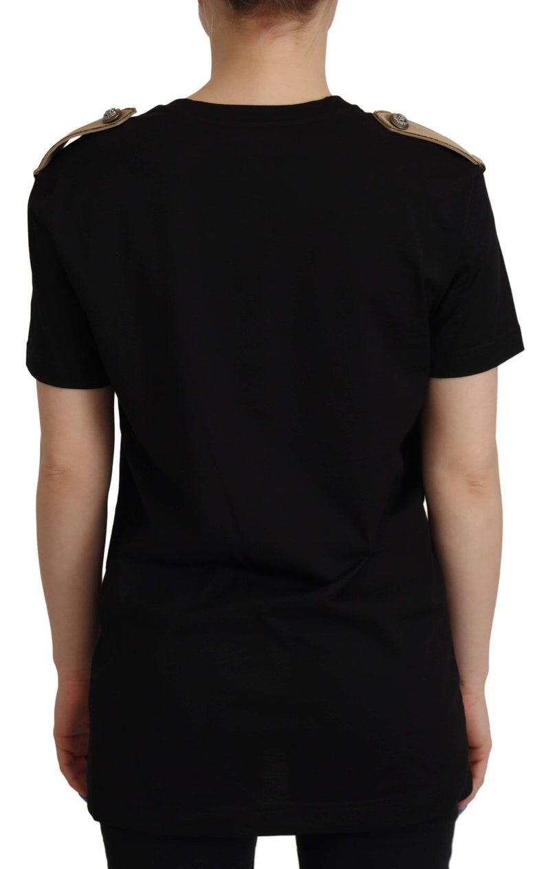 Chic Black Logo Cotton Tee for Women Dolce & Gabbana