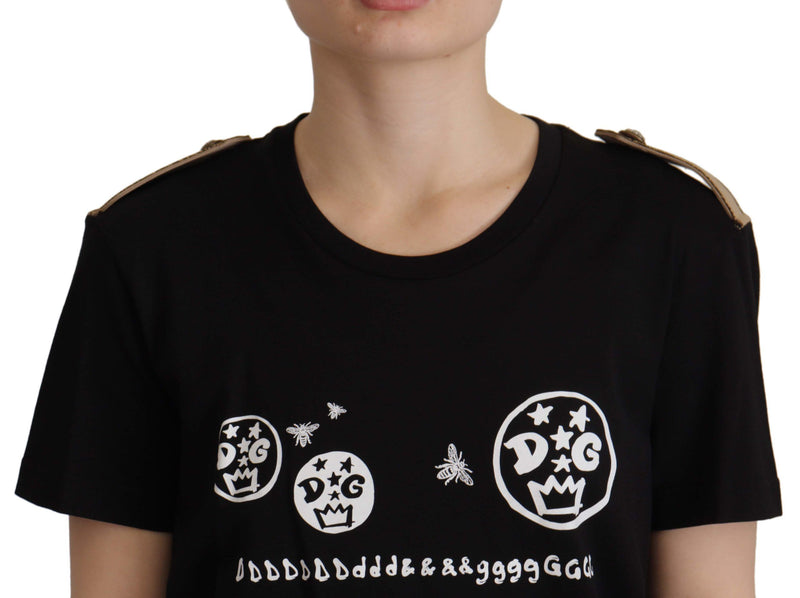 Chic Black Logo Cotton Tee for Women Dolce & Gabbana