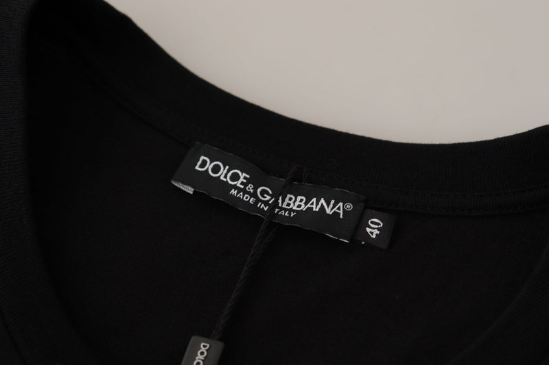 Chic Black Logo Cotton Tee for Women Dolce & Gabbana