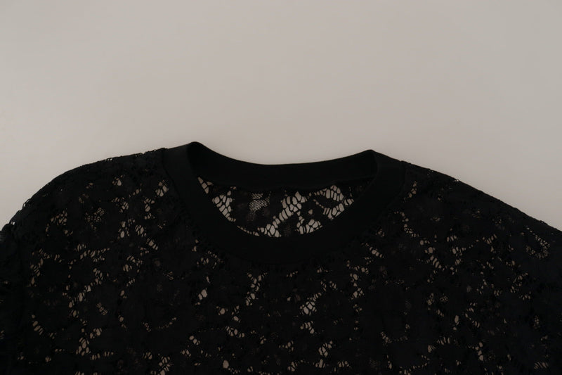 Elegant Black Long Sleeve Blouse Top Dolce & Gabbana