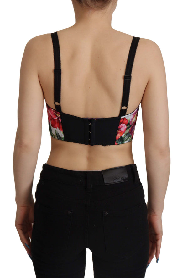 Floral Print Cropped Corset Top Dolce & Gabbana