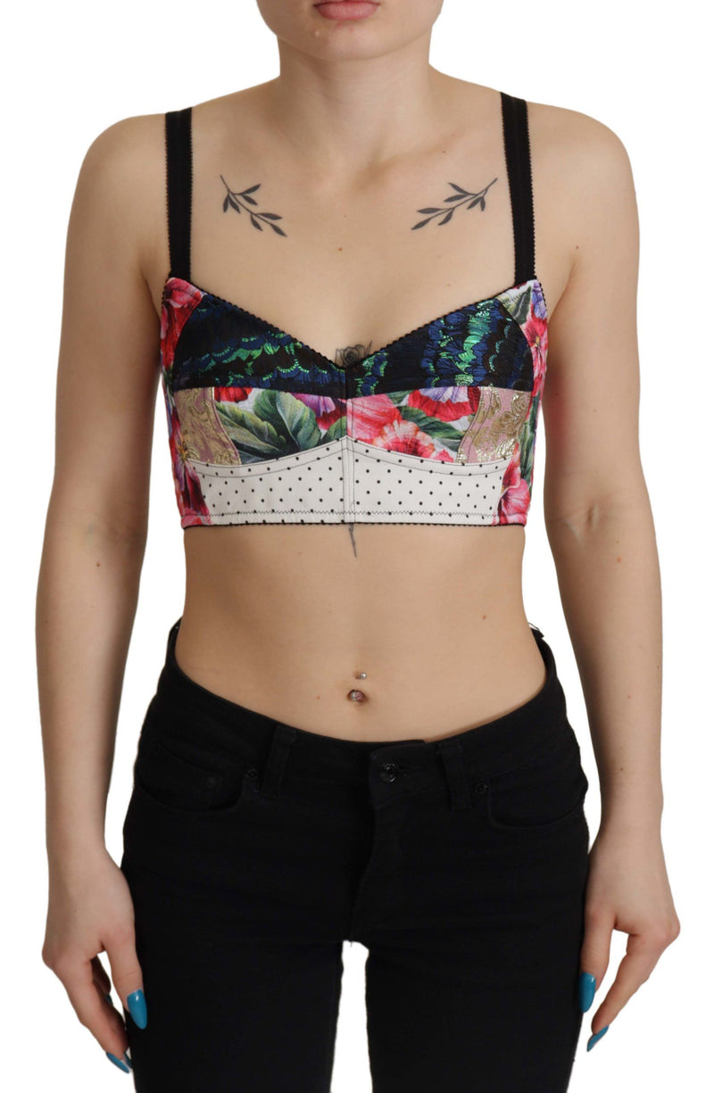 Floral Print Cropped Corset Top Dolce & Gabbana