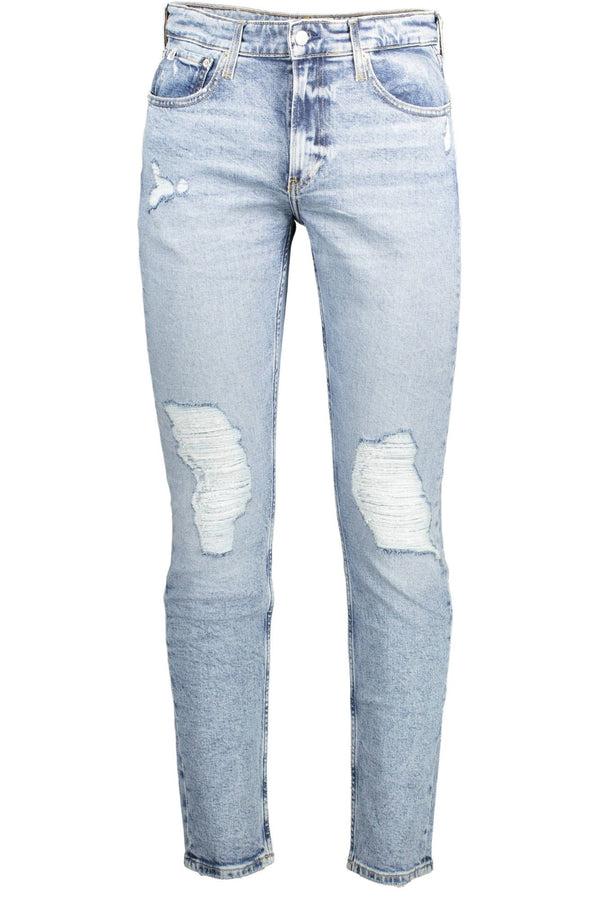 Light Blue Cotton Men Jeans Calvin Klein