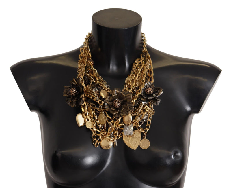 Sicilian Glamour Gold Statement Necklace Dolce & Gabbana