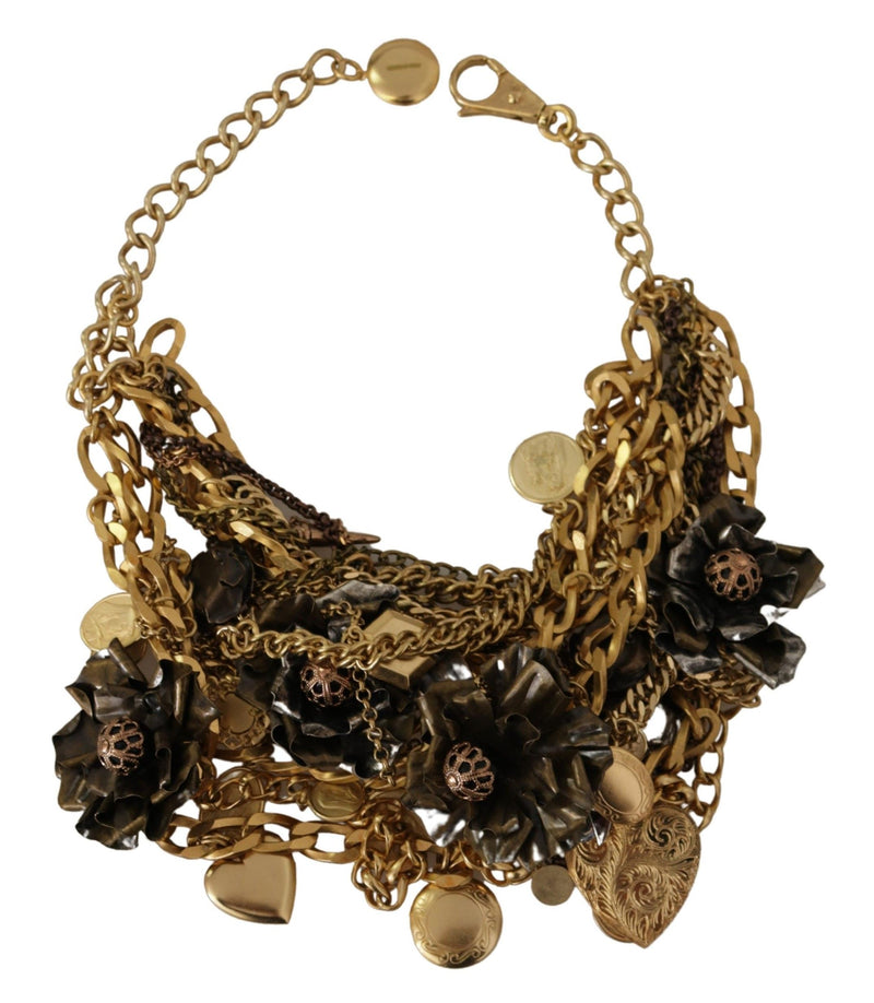 Sicilian Glamour Gold Statement Necklace Dolce & Gabbana