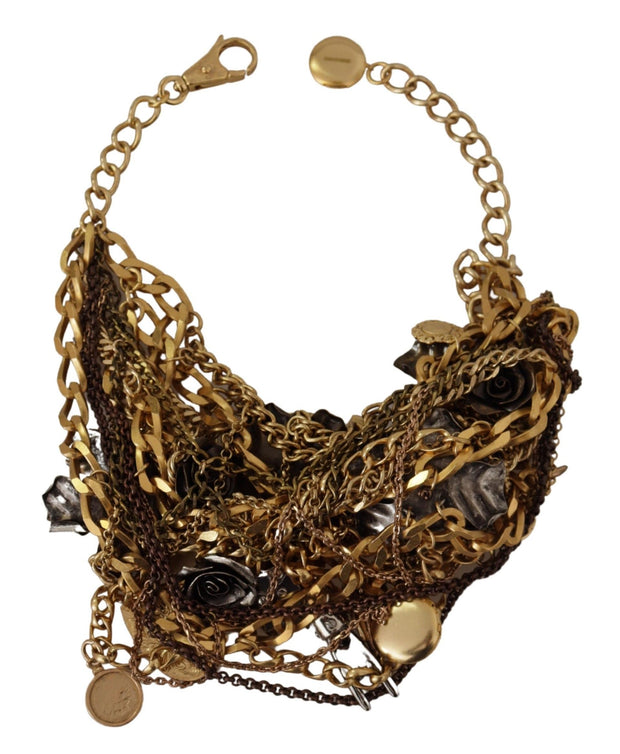 Sicilian Glamour Gold Statement Necklace Dolce & Gabbana