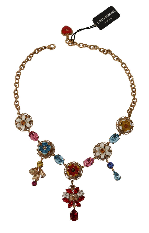 Elegant Floral Statement Necklace Dolce & Gabbana