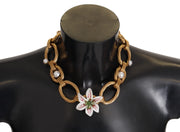 Elegant Gold Lilly Flower Pendant Necklace Dolce & Gabbana