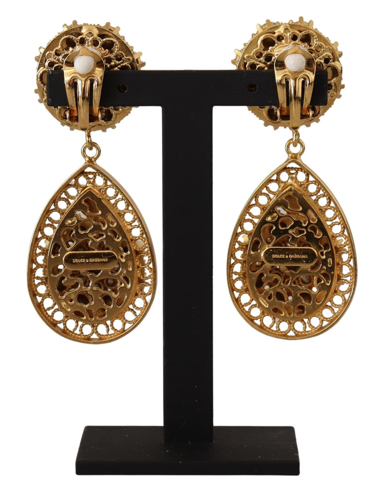 Baroque Multicolor Crystal Dangle Earrings Dolce & Gabbana