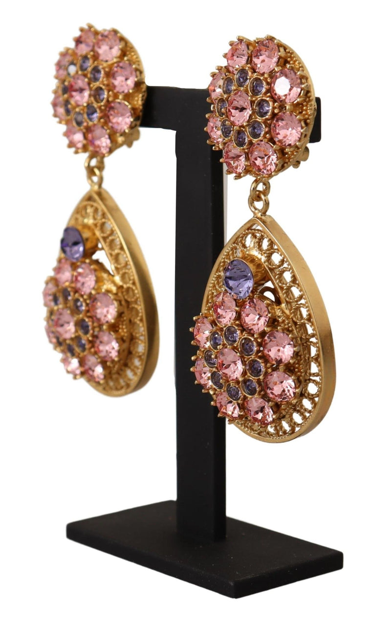 Baroque Multicolor Crystal Dangle Earrings Dolce & Gabbana