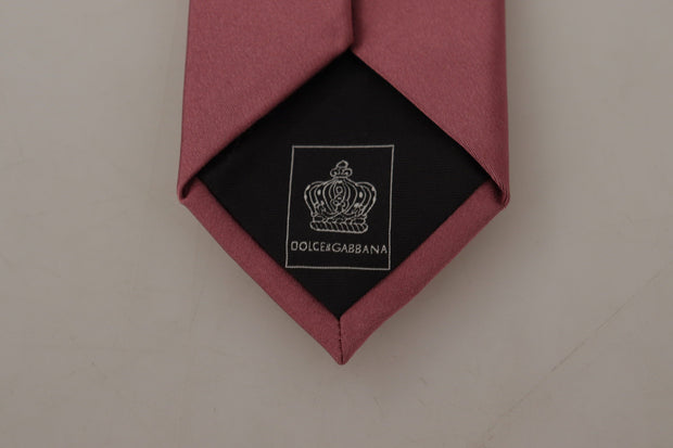 Elegant Pink Silk Bow Tie Dolce & Gabbana