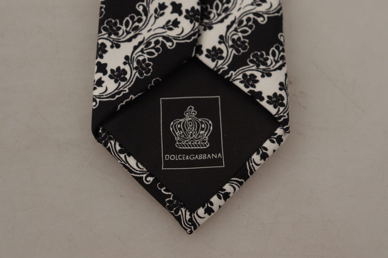 Elegant Floral Print Silk Bow Tie Dolce & Gabbana