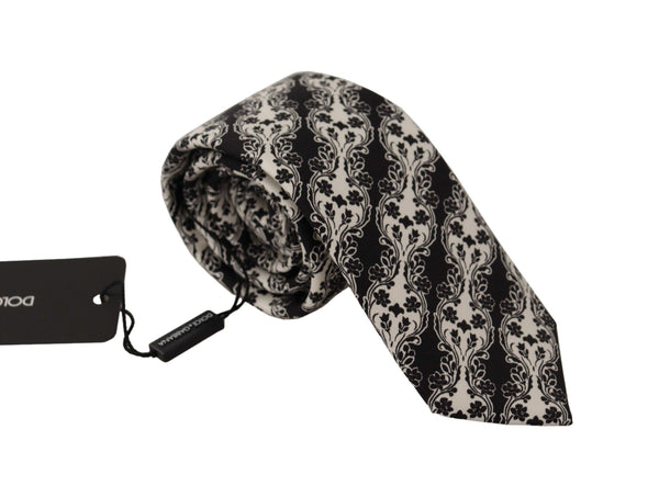 Elegant Floral Print Silk Bow Tie Dolce & Gabbana