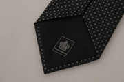 Elegant Black White Polka Dot Silk Tie Dolce & Gabbana