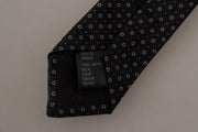 Elegant Black White Polka Dot Silk Tie Dolce & Gabbana