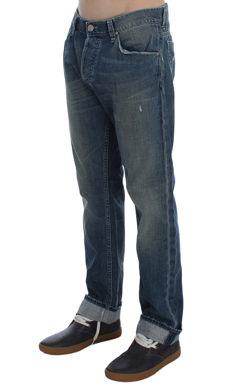 Elegant Regular Fit Blue Wash Denim Acht