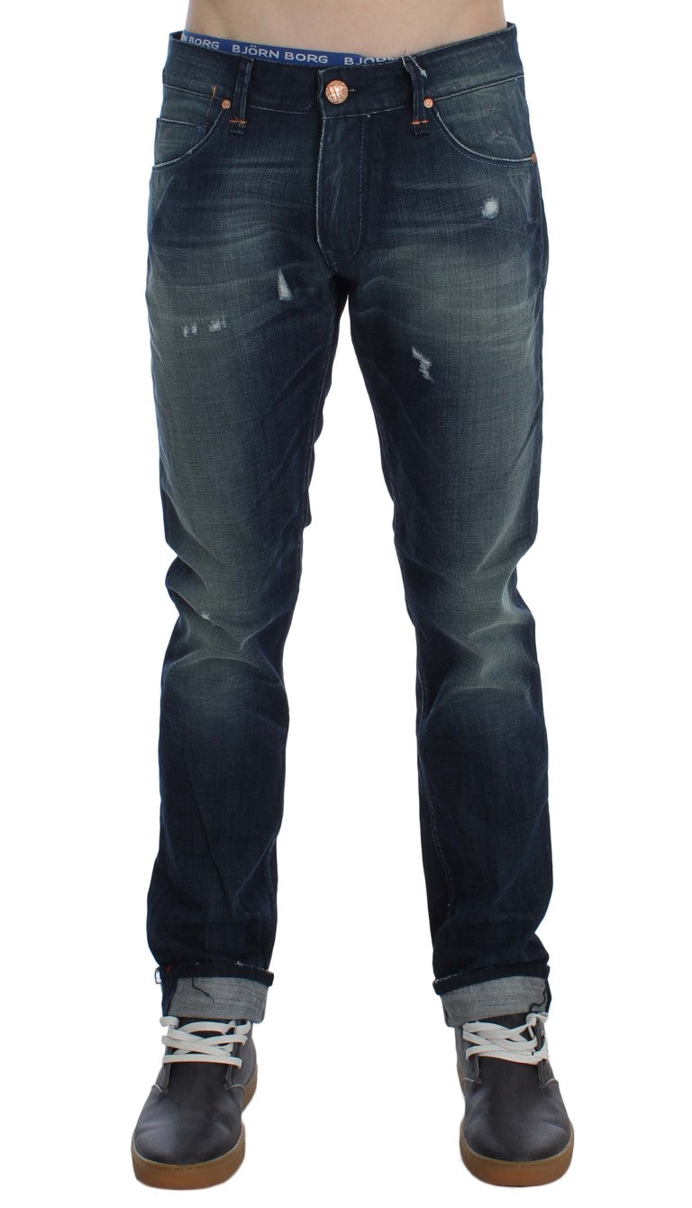 Sleek Slim Fit Italian Denim Jeans Acht