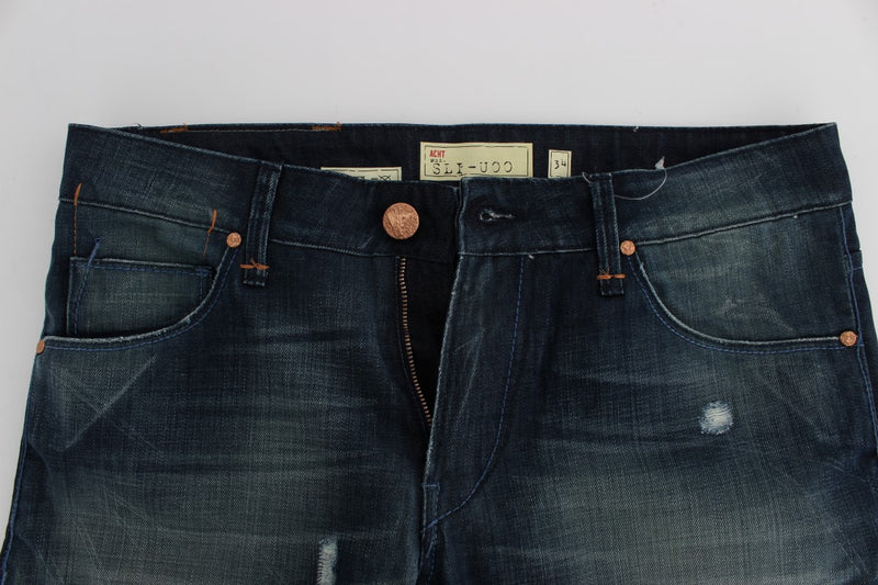 Sleek Slim Fit Italian Denim Jeans Acht