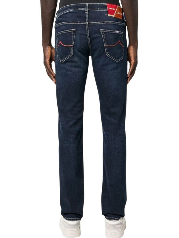 Elegant Blue Denim with Suede Accent Jacob Cohen