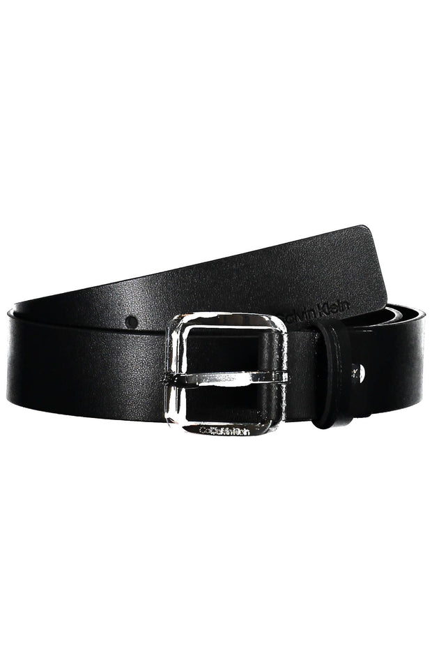 Black Leather Men Belt Calvin Klein