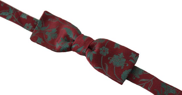 Elegant Maroon Patterned Bow Tie Dolce & Gabbana