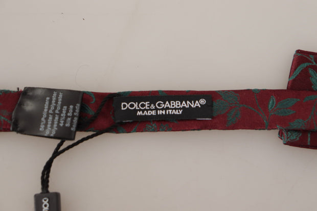 Elegant Maroon Patterned Bow Tie Dolce & Gabbana