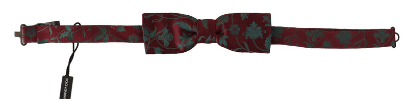 Elegant Maroon Patterned Bow Tie Dolce & Gabbana