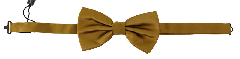 Elegant Mustard Silk Bow Tie Dolce & Gabbana