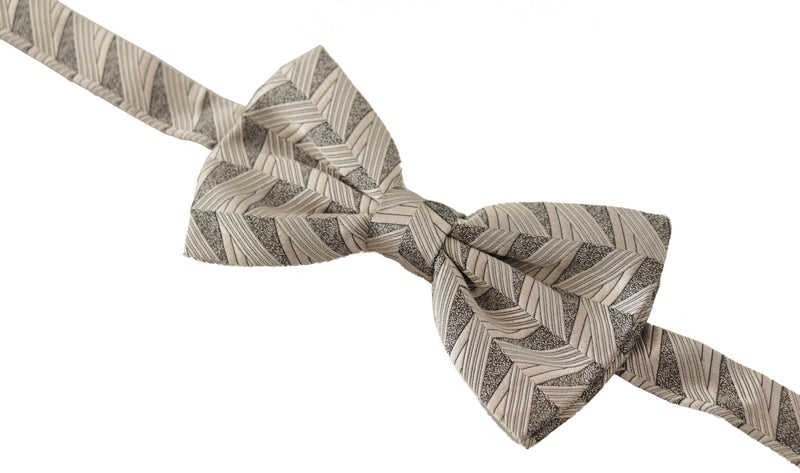 Elegant Silk Grey Bow Tie Dolce & Gabbana