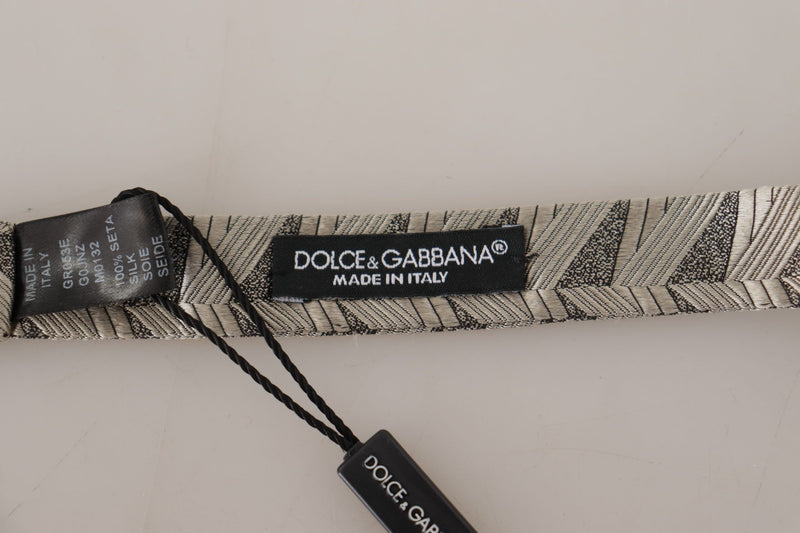 Elegant Silk Grey Bow Tie Dolce & Gabbana