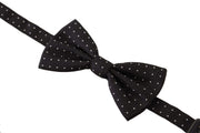 Elegant Black Polka Dot Silk Bow Tie Dolce & Gabbana