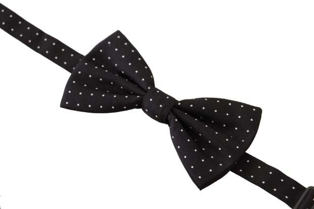 Elegant Black Polka Dot Silk Bow Tie Dolce & Gabbana