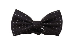 Elegant Black Polka Dot Silk Bow Tie Dolce & Gabbana