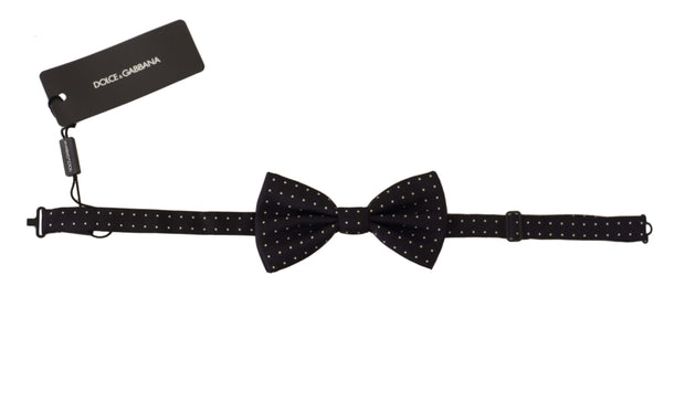 Elegant Black Polka Dot Silk Bow Tie Dolce & Gabbana