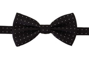 Elegant Black Polka Dot Silk Bow Tie Dolce & Gabbana