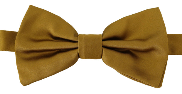 Elegant Mustard Yellow Silk Bow Tie Dolce & Gabbana