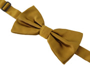 Elegant Mustard Yellow Silk Bow Tie Dolce & Gabbana