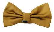 Elegant Mustard Yellow Silk Bow Tie Dolce & Gabbana