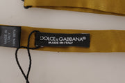 Elegant Mustard Yellow Silk Bow Tie Dolce & Gabbana