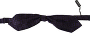 Elegant Blue Geometric Silk Bow Tie Dolce & Gabbana