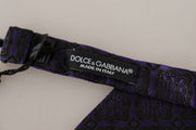 Elegant Blue Geometric Silk Bow Tie Dolce & Gabbana