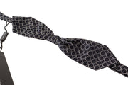 Elegant Black and White Silk Bow Tie Dolce & Gabbana